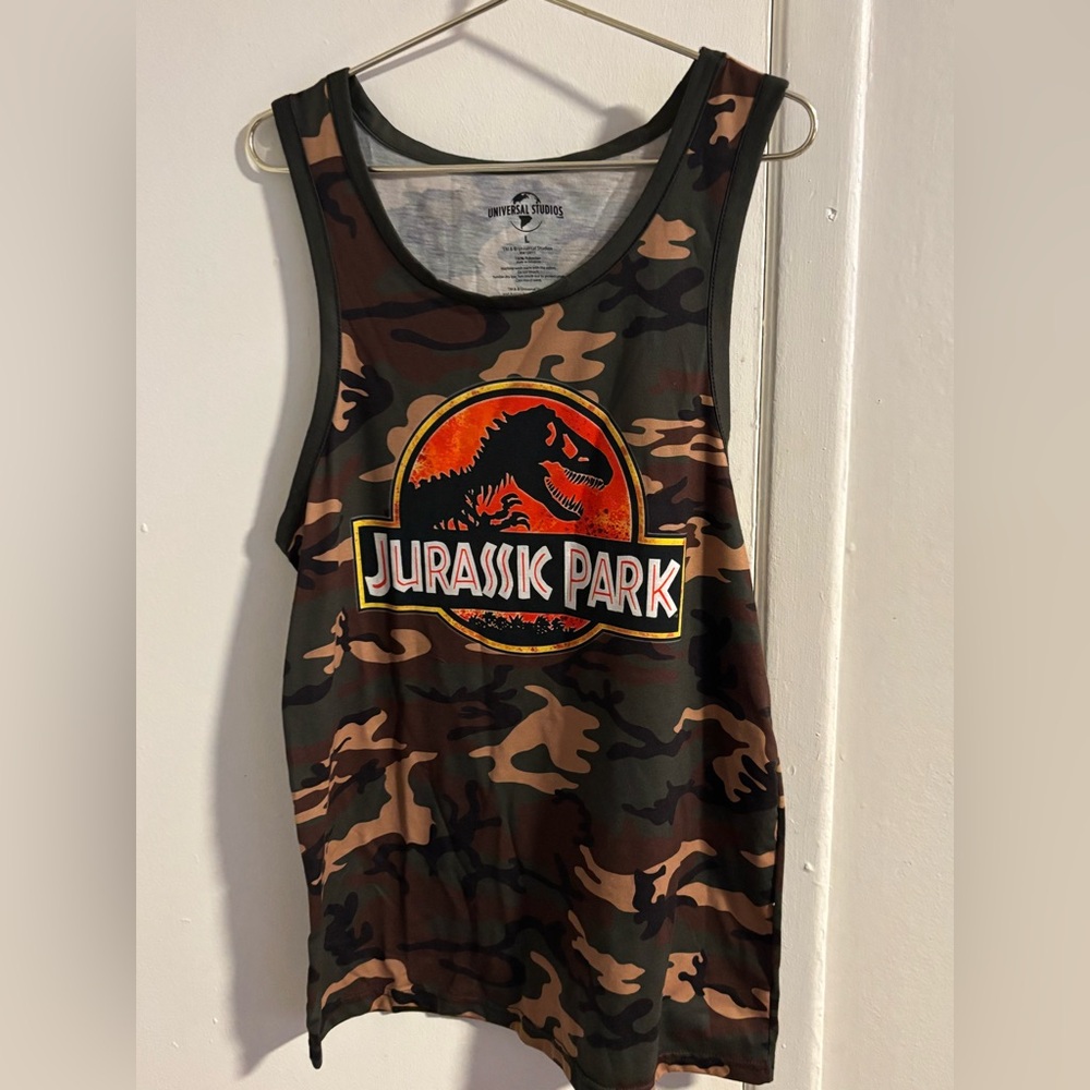 Jurassic Park Camo Tank Top Universal Studios Sleeveless Men’s L
(370)